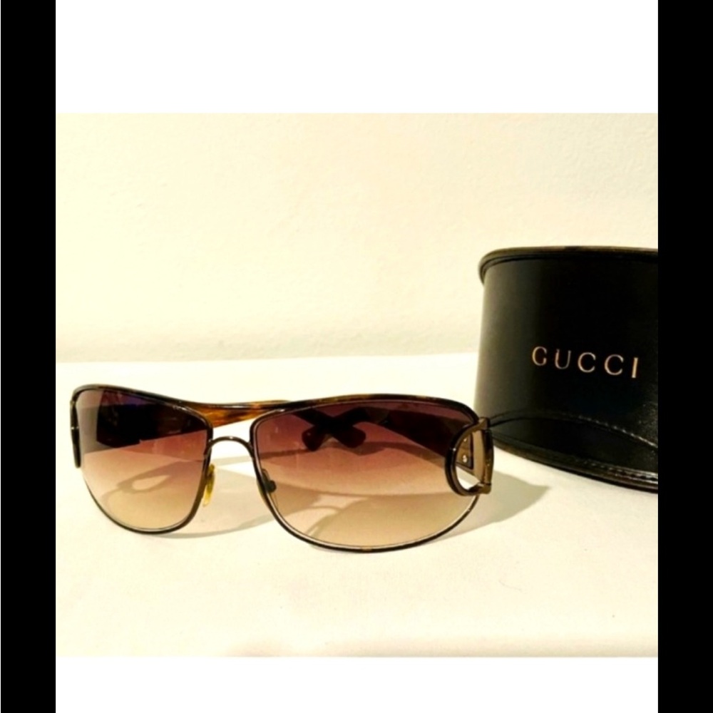 Gucci Brown Gradient horse bit Sunglasses